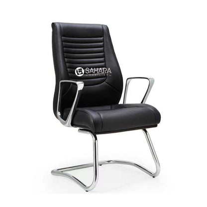 Fauteuil visiteur en luge , es accoudoirs forme U revêtu en simili cuir