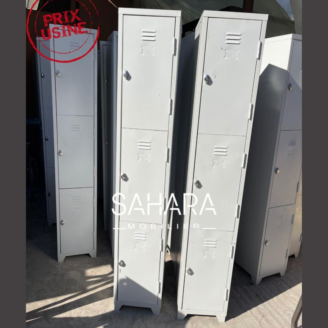 Casier vestiaire métallique 3 portes a fermeture cadenas Réf. B1869 –  SAHARA MOBILIER