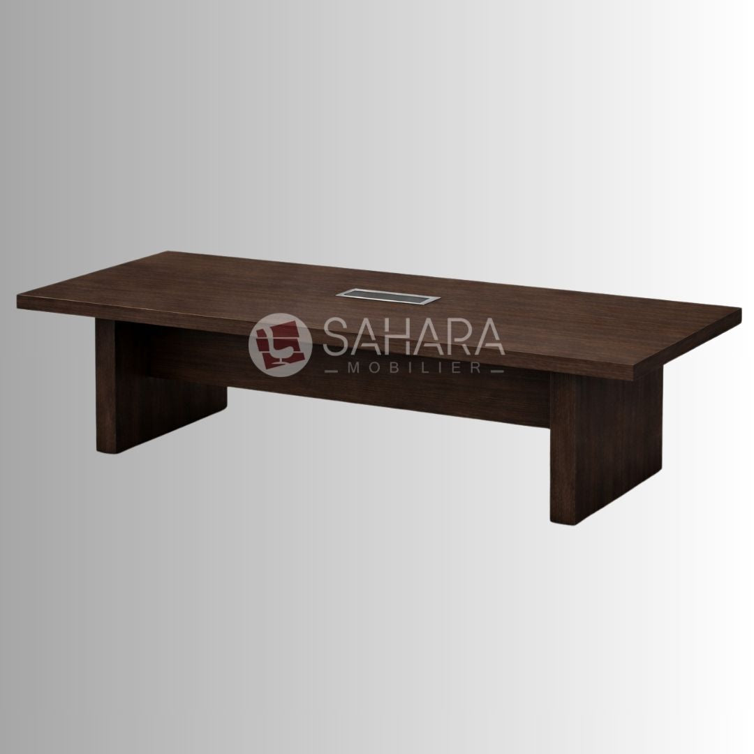 La table de réunion professionnelle 240 cm est conçue pour offrir un espace de collaboration confortable et élégant dans les environnements professionnels.