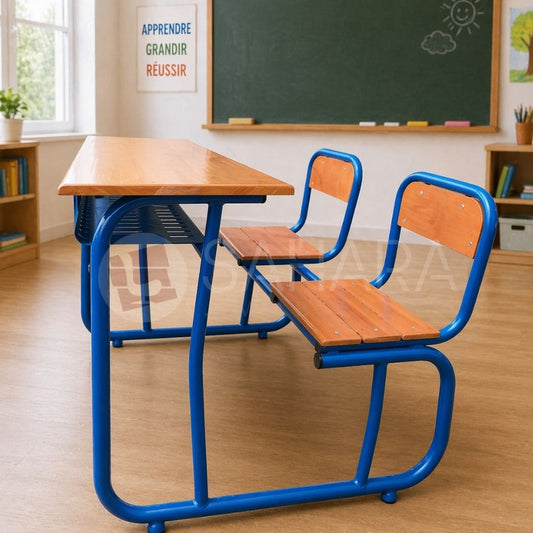 Pupitre Scolaire Biplace Renforcé Réf C0101