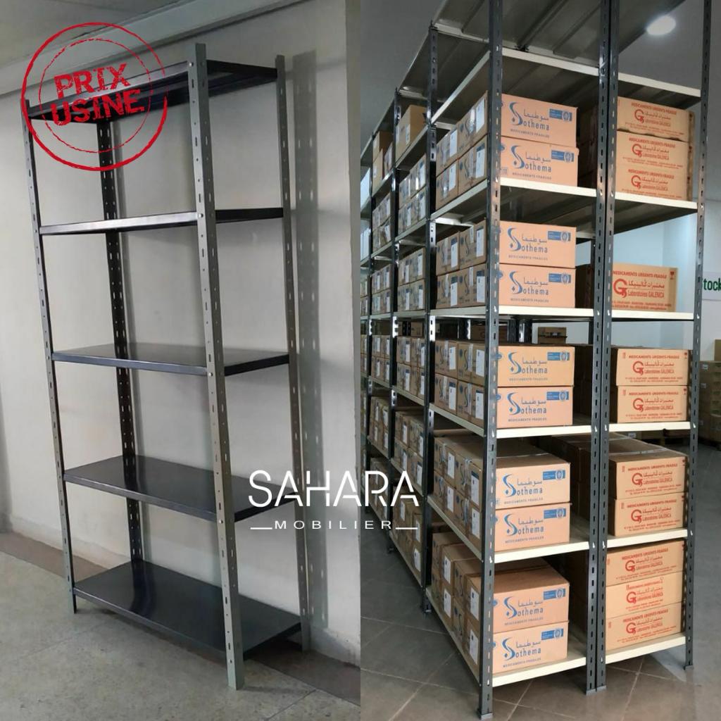Rayonnage Metallique avec 5 tablettes pour le stockage commercial et industriel