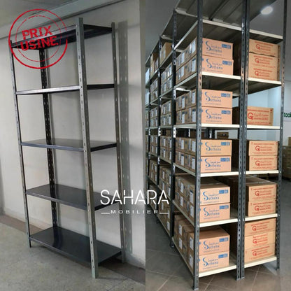 Rayonnage Metallique avec 5 tablettes pour le stockage commercial et industriel