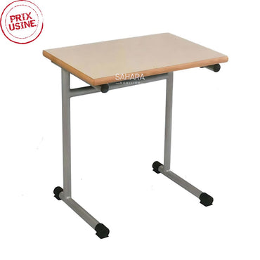 Table individuel piétement en métal chromé forme L