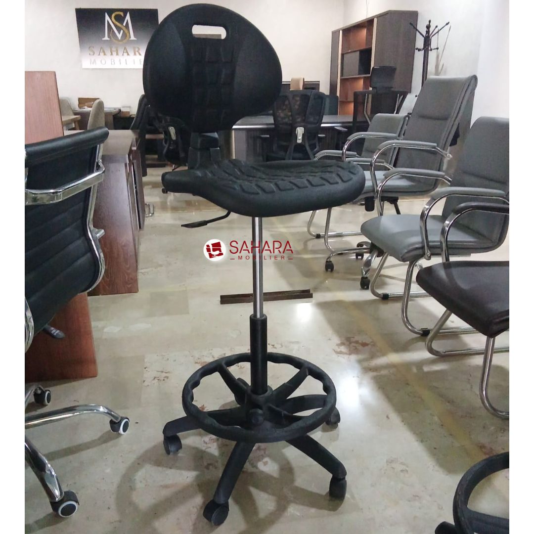 Tabouret  TULIPE en piètement PVC avec pose pied pvc