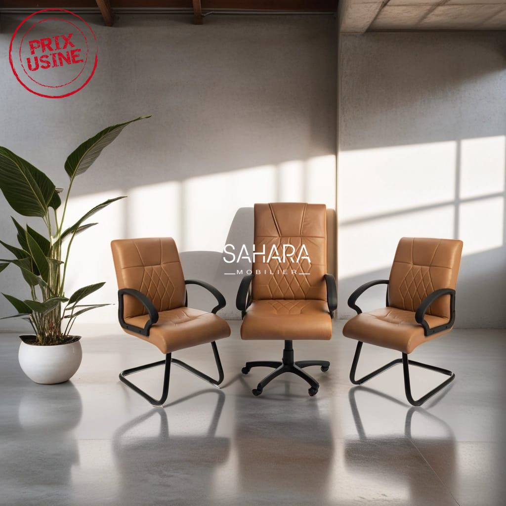 Ensemble Fauteuil en simili cuir Marron  Réf. B3392