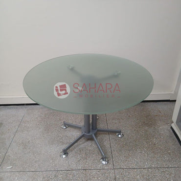 Table de reunion ronde en verre 105 cm Réf. B2701
