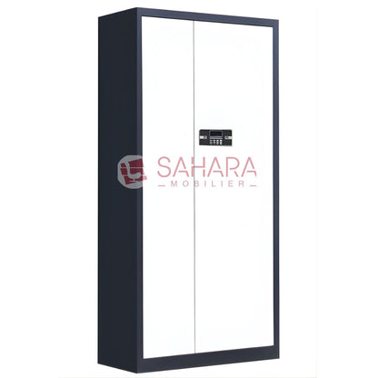 armoire métallique porte battante avec serrure électrique. 