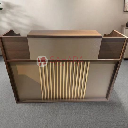 bureau d'accueil avec bardage sur le voile et caisson mobile
