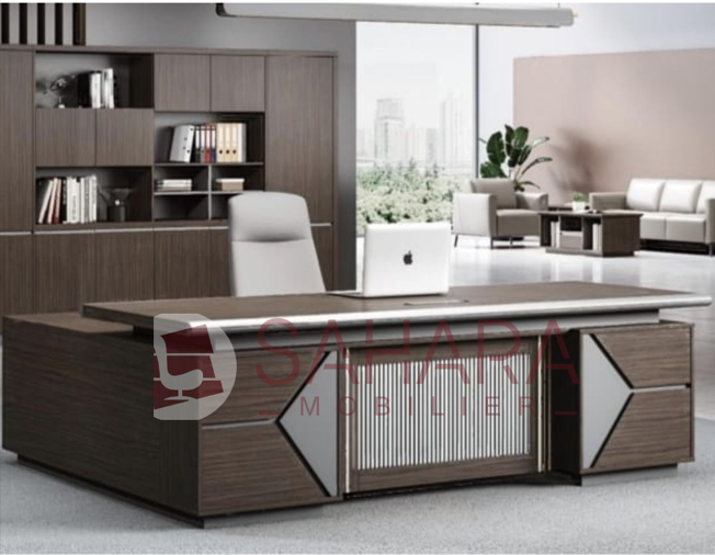 bureau de direction avec retour fixe voile design moderne 