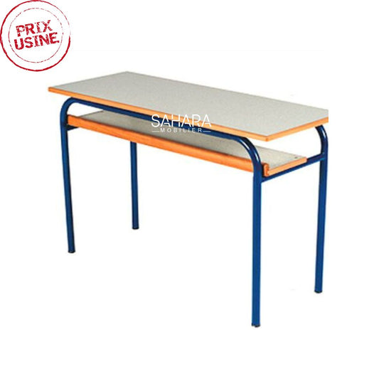 Table Scolaire Biplace avec Casier 120 x 45 x 73 cm Réf. B1891