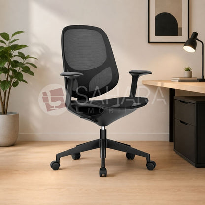 Fauteuil de Bureau Ergonomique en Résille Noire – Design Moderne et Confort Professionnel