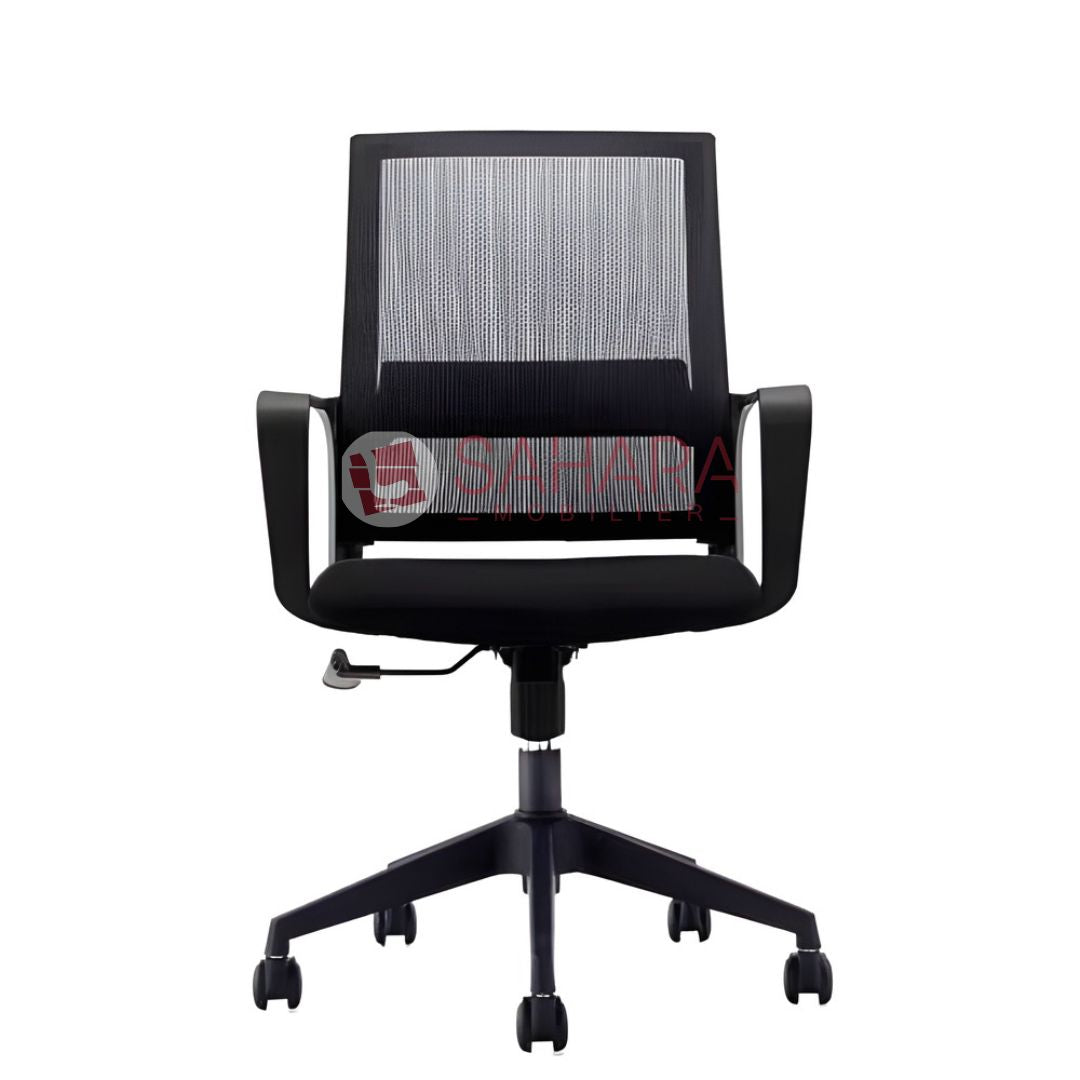 fauteuil de bureau en mesh Sur 5 branches en PVC accoudoirs fixes sur l'assise et le dossier avec système de basculement 