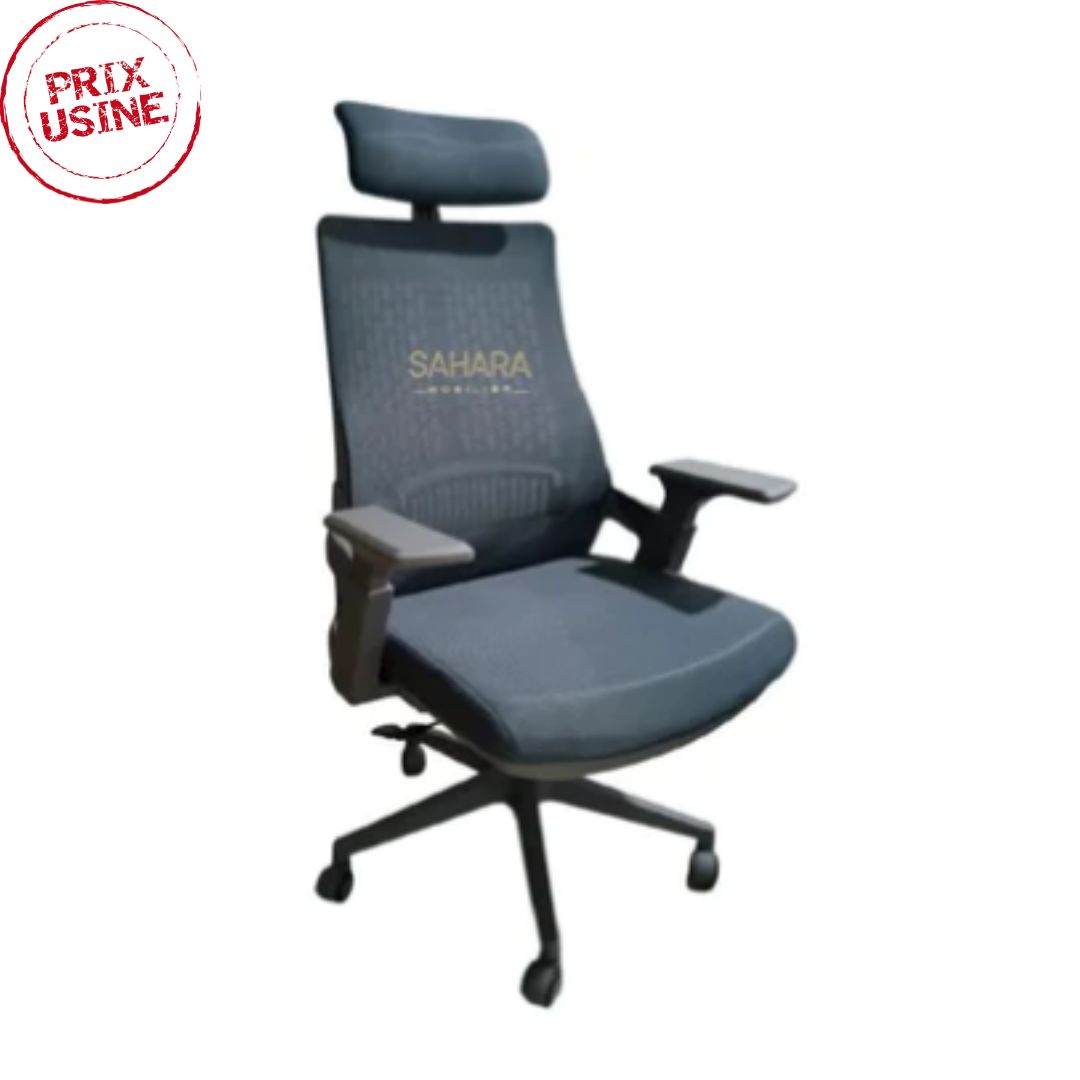 Fauteuil de bureau sur piètements en PVC et accoudoirs ajustable 