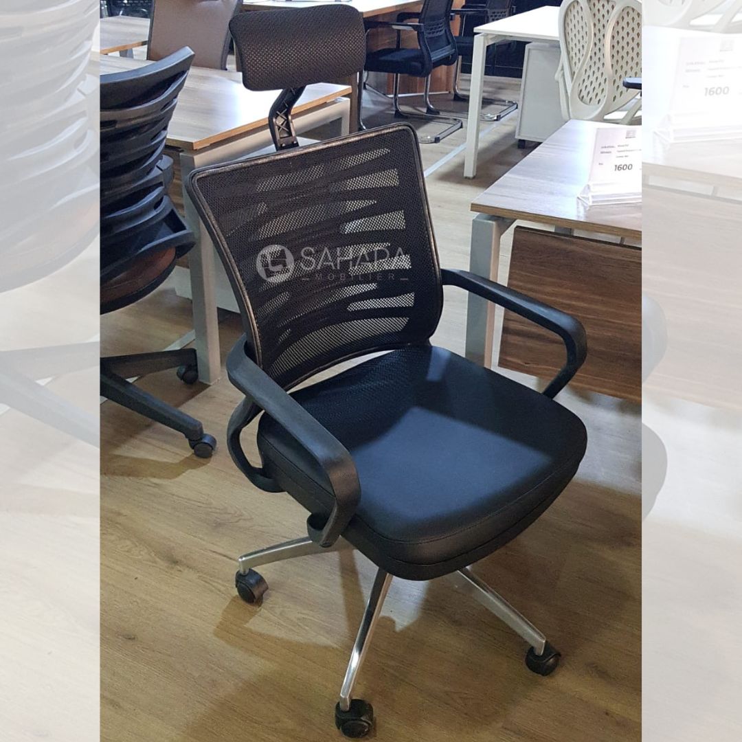 fauteuil de directon opérateur en MeSH dossier bas  accoudoirs fixe sur le dossier 
