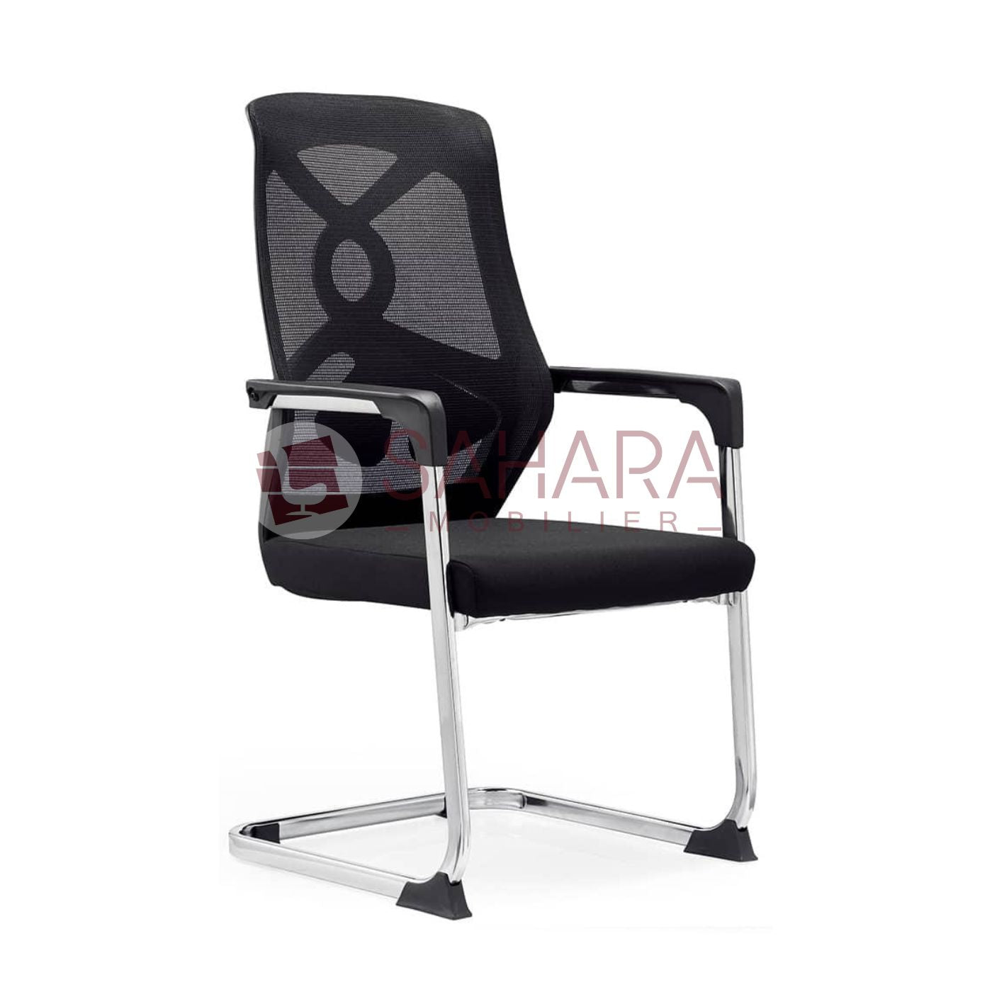Caractéristiques techniques

Structure : Châssis chromé de type luge, garantissant stabilité et durabilité.

Assise : Rembourrée en mousse de haute densité, offrant un confort optimal pour les visiteurs.
Revêtement : En MeSH de qualité supérieure, facile à entretenir et résistant à l'usure.
Accoudoirs : Fixes, avec des manchettes en polypropylène pour un soutien confortable des bras.
Dimensions approximatives :
Largeur de l'assise : environ 480 mm
Profondeur de l'assise : environ 500 mm
