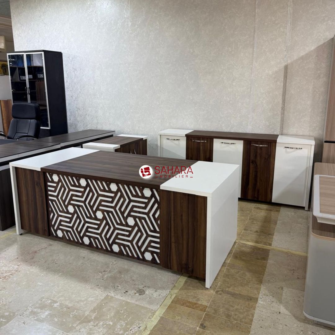pack bureau direction avec Motif artisanal sur le voile, le pack est composé d'un bahut 