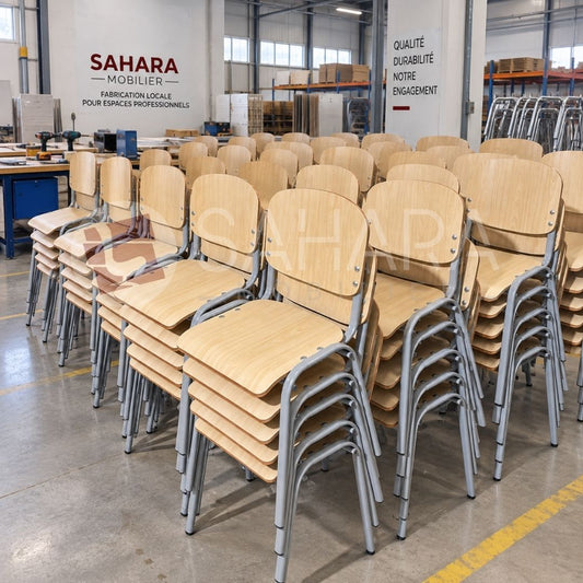 Chaise semi-métallique Piétement chromé Yuna Réf B4488