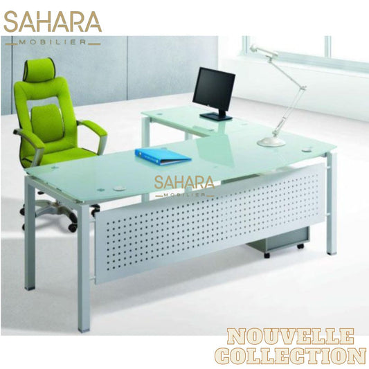 Ensemble Bureau CASABLANCA avec Retour et caisson et chaises Réf. B180 –  SAHARA MOBILIER