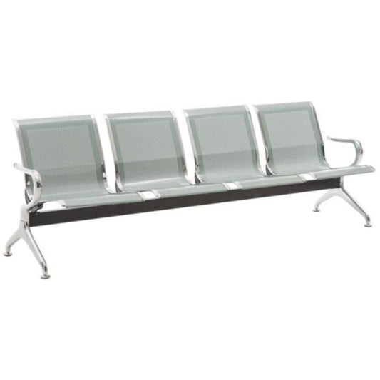Banquette de réception 4 places galvanisé avec 2 accoudoirs. Réf B1273
