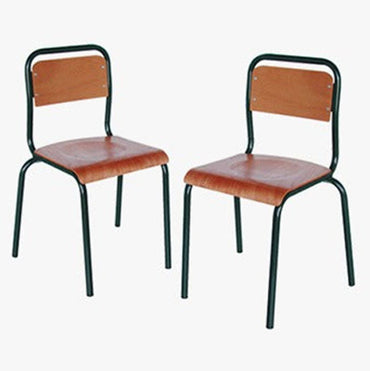 Chaise semi métallique grand modèle Dossier carré  A0518