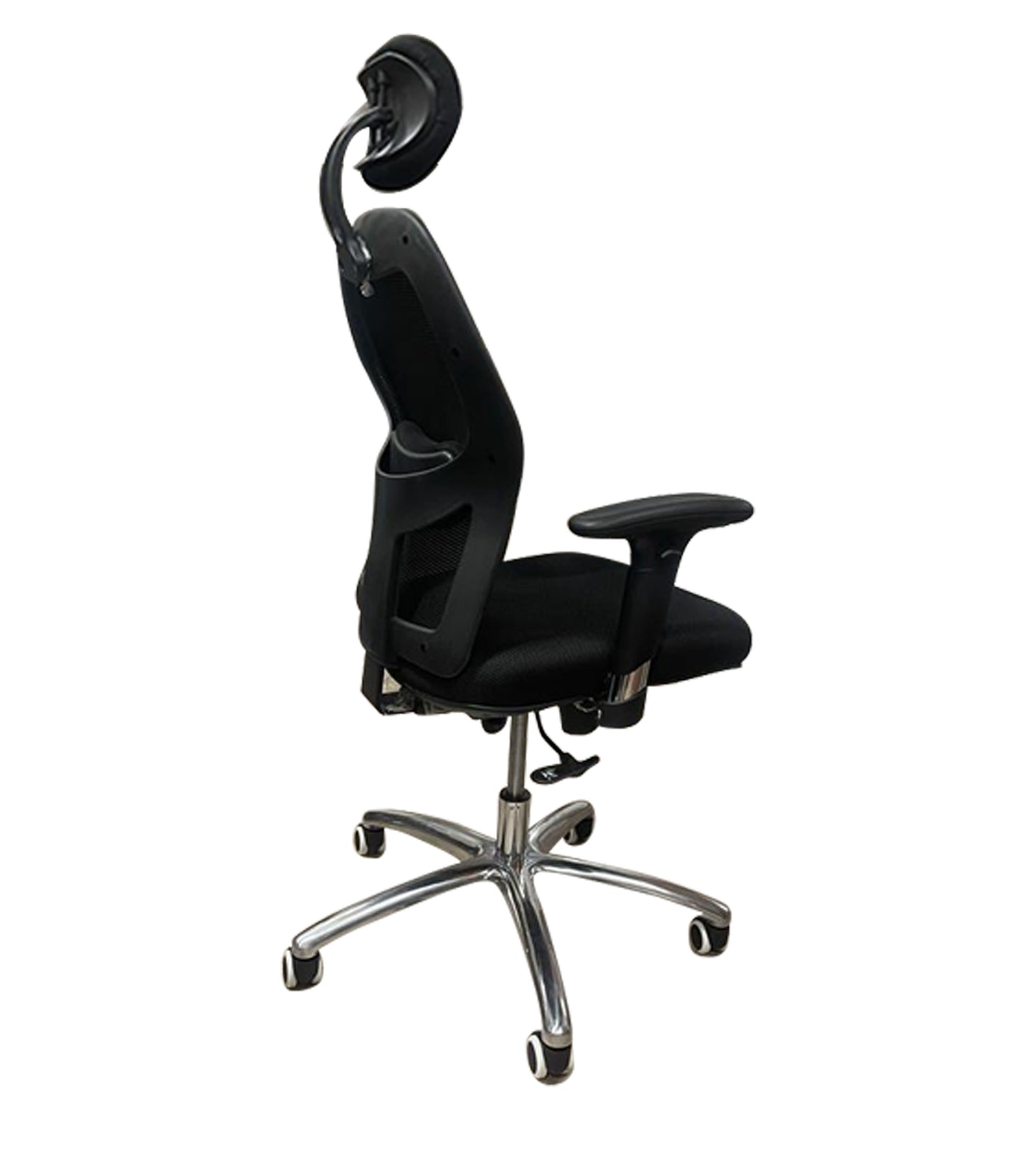 fauteuil de bureau sur 5 branches chromé avec accoudoirs ajustable à la hauteur
