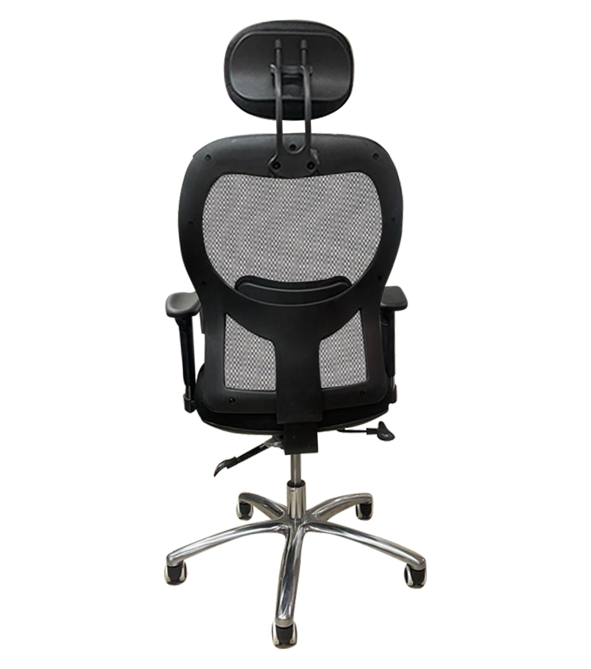 fauteuil de bureau en MeSH sur 5 branches chromé avec accoudoirs ajustable à la hauteur