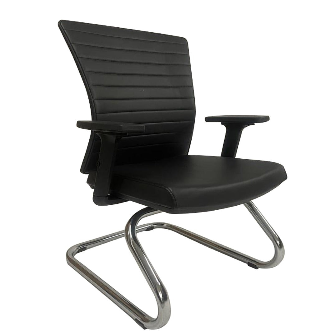Fauteuil visiteur ARMONI Noir en simili cuir Réf. B1835