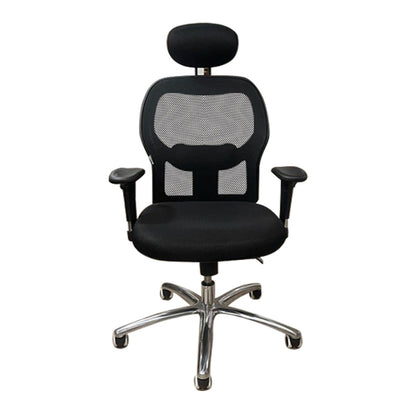 fauteuil de bureau sur 5 branches chromé avec accoudoirs ajustable à la hauteur