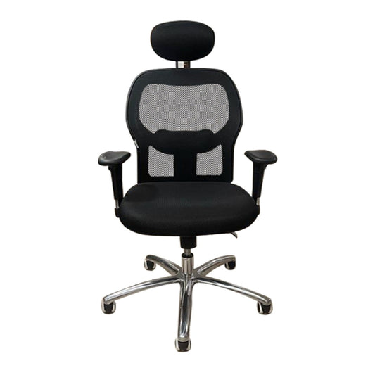 fauteuil de bureau sur 5 branches chromé avec accoudoirs ajustable à la hauteur