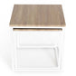 LOT DE 2 TABLES BASSES GIGOGNES 40/45 DESIGN INDUSTRIEL BOIS ET MÉTAL BLANC Réf B2505