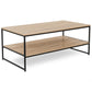 TABLE BASSE DOUBLE PLATEAU 113 CM DESIGN INDUSTRIEL Réf B2456