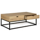 TABLE BASSE 2 TIROIRS 110 CM DESIGN INDUSTRIEL