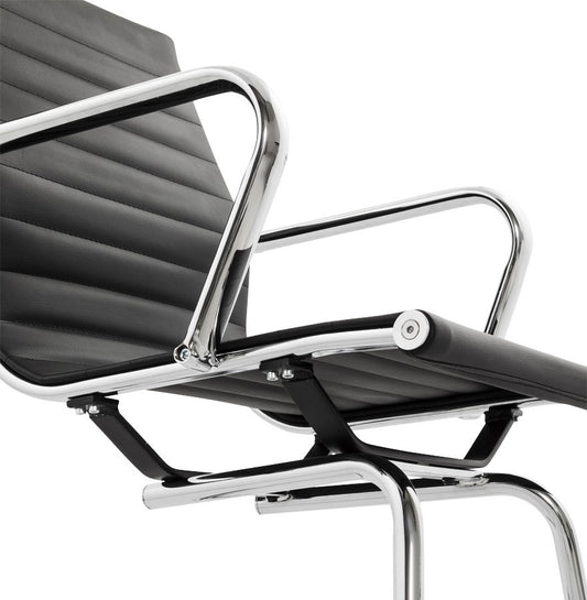 Fauteuil Visiteur  DESIGN 'GIGA' EN SIMILICUIR NOIR Réf. B1715