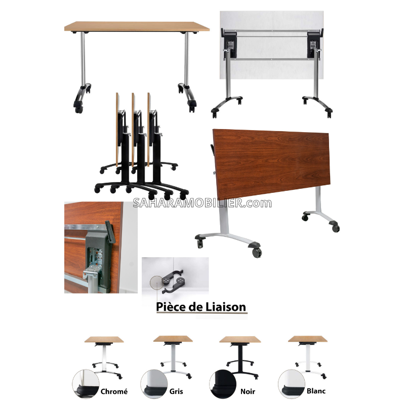 Tipper Table Table TIPPER rectangulaire pliable Réf.B2624 – SAHARA MOBILIER